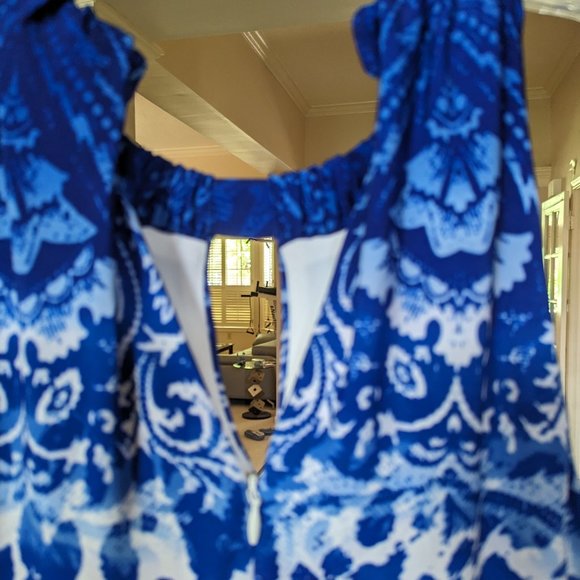 Cache Blue/Black Pattern Dress - Picture 4 of 4